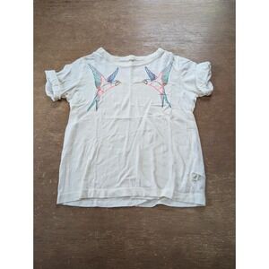 Stella McCartney Kids Bird Graphic T-Shirt Off-White Cream Short Sleeve Size 5Y
